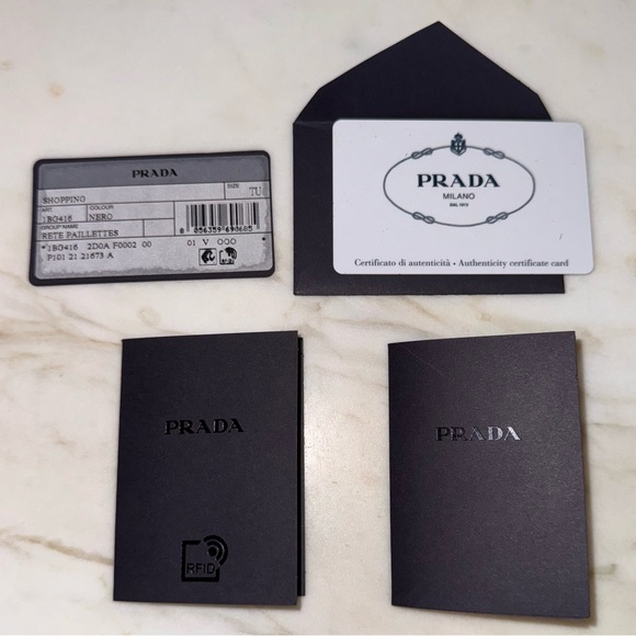 NWT Prada Sequined Logo Print Mesh Tote Bag - Picture 9 of 15